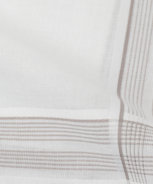 BEAMS F（ビームスエフ）の「GRAZIINA / カラーライン ハンカチ（ハンカチ/ハンドタオル・メンズ・ベージュ/グレー/ブルー・ONE SIZE）」の5枚目の写真