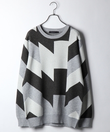 RAGEBLUE | 幾何学柄ジャガードニットクルー/772428(ニット/セーター)