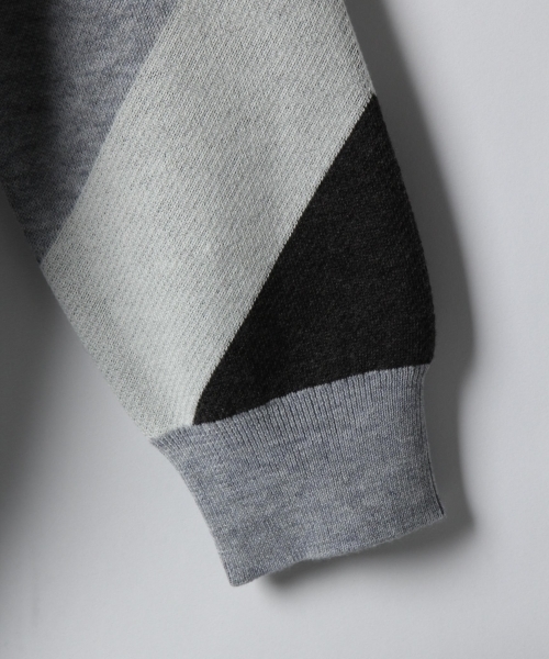 RAGEBLUE（レイジブルー）の「幾何学柄ジャガードニットクルー/772428（ニット/セーター・メンズ・ブルー/グレー/ブラック・LARGE/MEDIUM/SMALL）」の5枚目の写真