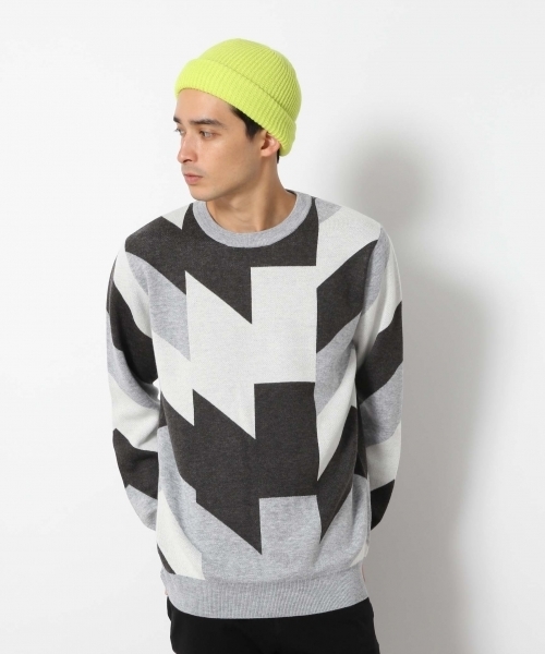 RAGEBLUE（レイジブルー）の「幾何学柄ジャガードニットクルー/772428（ニット/セーター・メンズ・ブルー/グレー/ブラック・LARGE/MEDIUM/SMALL）」の12枚目の写真