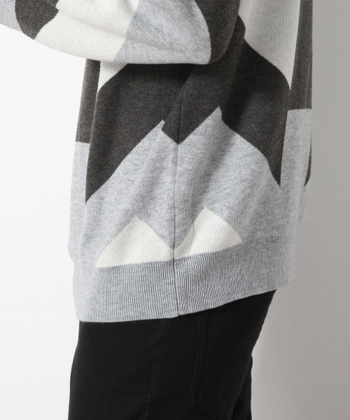 RAGEBLUE（レイジブルー）の「幾何学柄ジャガードニットクルー/772428（ニット/セーター・メンズ・ブルー/グレー/ブラック・LARGE/MEDIUM/SMALL）」の18枚目の写真