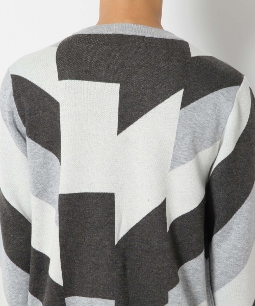 RAGEBLUE（レイジブルー）の「幾何学柄ジャガードニットクルー/772428（ニット/セーター・メンズ・ブルー/グレー/ブラック・LARGE/MEDIUM/SMALL）」の19枚目の写真