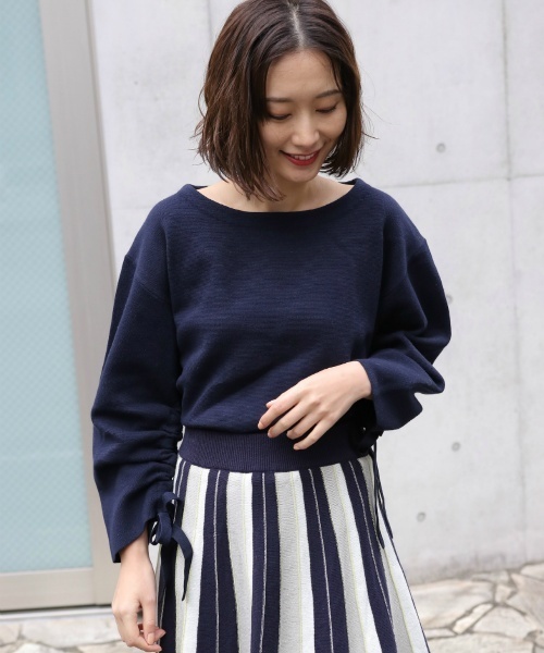 laboratory work（ラボラトリーワーク）の「ドロストミラノリブニットプルオーバー（ニット/セーター・レディース・オフホワイト/ダークネイビー/ブルー系その他・MEDIUM）」の18枚目の写真