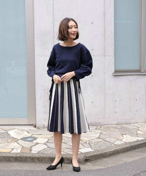 laboratory work（ラボラトリーワーク）の「ドロストミラノリブニットプルオーバー（ニット/セーター・レディース・オフホワイト/ダークネイビー/ブルー系その他・MEDIUM）」の19枚目の写真