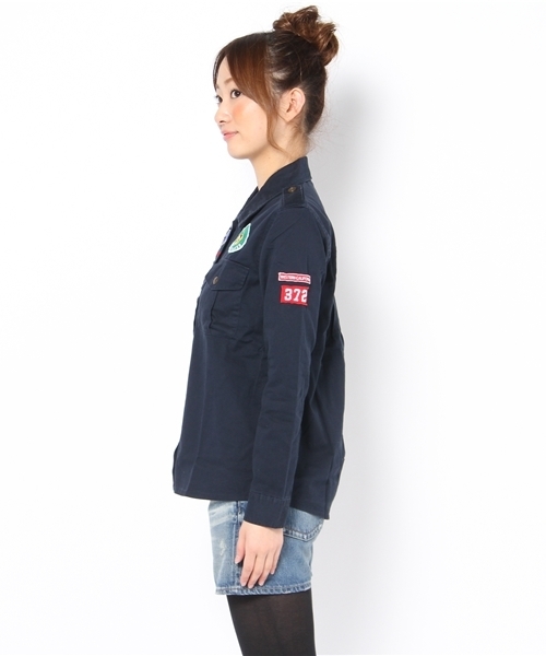 WEGO(ウィゴー)の「WEGO/ボーイスカウトLSシャツ(シャツ/ブラウス・レディース・ベージュ/カーキ/ネイビー/オレンジ・FREE)」の6枚目の写真