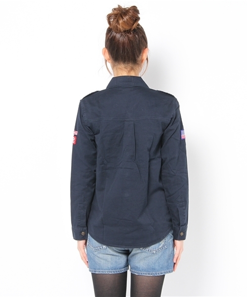 WEGO(ウィゴー)の「WEGO/ボーイスカウトLSシャツ(シャツ/ブラウス・レディース・ベージュ/カーキ/ネイビー/オレンジ・FREE)」の7枚目の写真