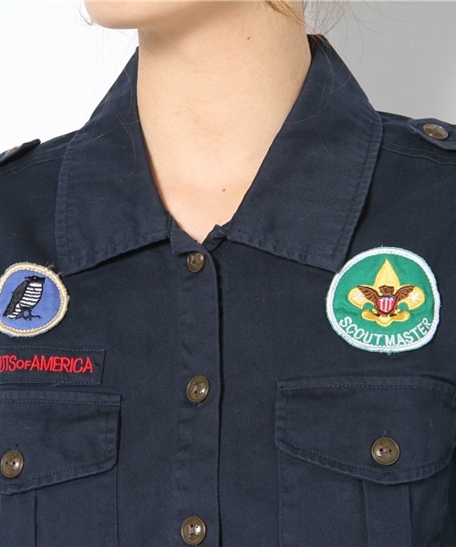 WEGO(ウィゴー)の「WEGO/ボーイスカウトLSシャツ(シャツ/ブラウス・レディース・ベージュ/カーキ/ネイビー/オレンジ・FREE)」の8枚目の写真