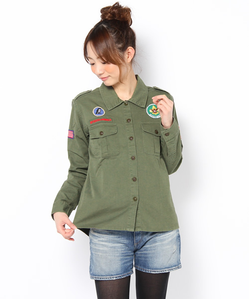 WEGO(ウィゴー)の「WEGO/ボーイスカウトLSシャツ(シャツ/ブラウス・レディース・ベージュ/カーキ/ネイビー/オレンジ・FREE)」の15枚目の写真