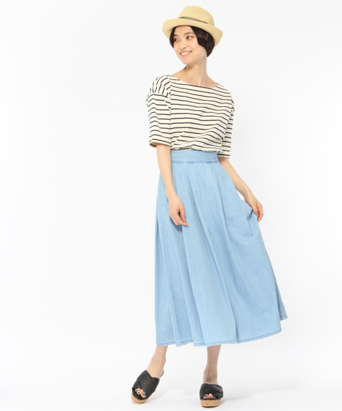LAKOLE(ラコレ)の「【汗ジミ軽減】USAコットンボートネックTシャツ / LAKOLE(Tシャツ/カットソー・レディース・グリーン/オフホワイト/ピンク・MEDIUM/SMALL)」の4枚目の写真