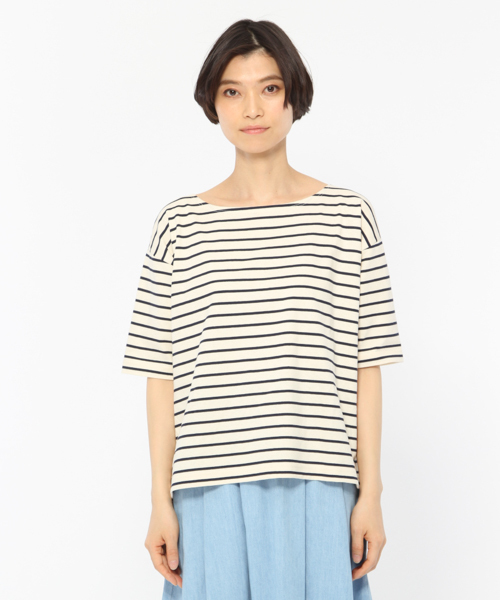 LAKOLE(ラコレ)の「【汗ジミ軽減】USAコットンボートネックTシャツ / LAKOLE(Tシャツ/カットソー・レディース・グリーン/オフホワイト/ピンク・MEDIUM/SMALL)」の15枚目の写真