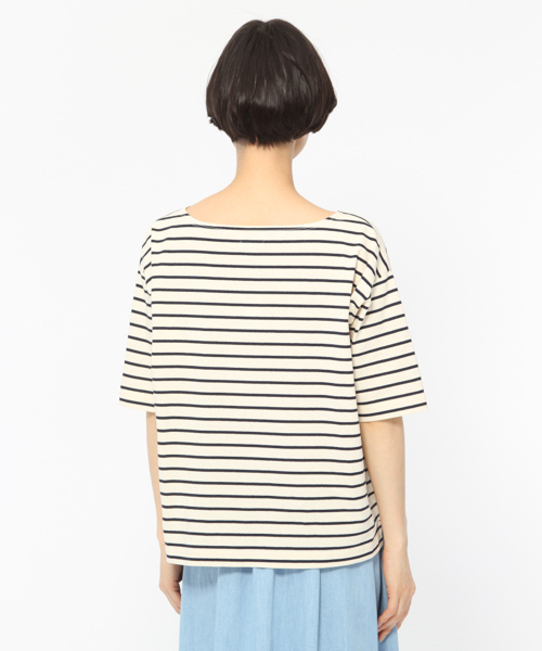 LAKOLE(ラコレ)の「【汗ジミ軽減】USAコットンボートネックTシャツ / LAKOLE(Tシャツ/カットソー・レディース・グリーン/オフホワイト/ピンク・MEDIUM/SMALL)」の11枚目の写真