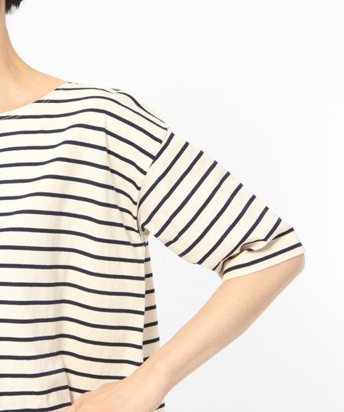LAKOLE(ラコレ)の「【汗ジミ軽減】USAコットンボートネックTシャツ / LAKOLE(Tシャツ/カットソー・レディース・グリーン/オフホワイト/ピンク・MEDIUM/SMALL)」の14枚目の写真