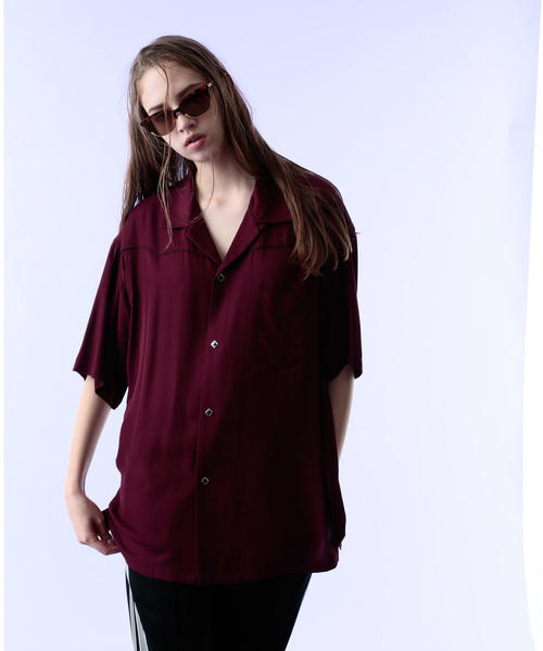 MONKEY TIME（モンキータイム）の「＜monkey time＞ RYN/TWL WESTERN OPEN SHIRT/ウエスタンシャツ（シャツ/ブラウス・メンズ・ワインレッド/ブラック・SMALL/X-LARGE/LARGE/MEDIUM）」の6枚目の写真