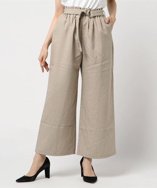 AMERICAN HOLIC（アメリカンホリック）の「麻ライクベルト付きワイドパンツ（その他パンツ・レディース・ベージュ/オレンジ/ネイビー・S/M）」の17枚目の写真
