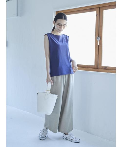 AMERICAN HOLIC（アメリカンホリック）の「麻ライクベルト付きワイドパンツ（その他パンツ・レディース・ベージュ/オレンジ/ネイビー・S/M）」の12枚目の写真