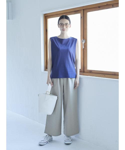 AMERICAN HOLIC（アメリカンホリック）の「麻ライクベルト付きワイドパンツ（その他パンツ・レディース・ベージュ/オレンジ/ネイビー・S/M）」の13枚目の写真