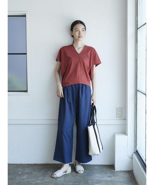 AMERICAN HOLIC（アメリカンホリック）の「麻ライクベルト付きワイドパンツ（その他パンツ・レディース・ベージュ/オレンジ/ネイビー・S/M）」の14枚目の写真