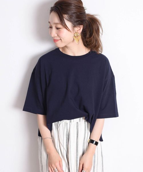 SHIPS（シップス）の「ビッグTee（Tシャツ/カットソー・レディース・オフホワイト/ブラック/グリーン/ネイビー・ONE SIZE）」の4枚目の写真