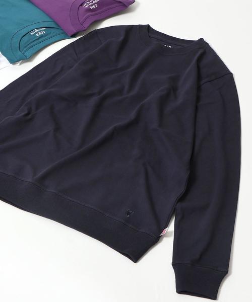 coen（コーエン）の「USAコットンクルーネックリブロンＴ（Tシャツ/カットソー・メンズ・ホワイト/ダークグリーン/パープル/ネイビー・SMALL/MEDIUM/LARGE/X-LARGE）」の3枚目の写真