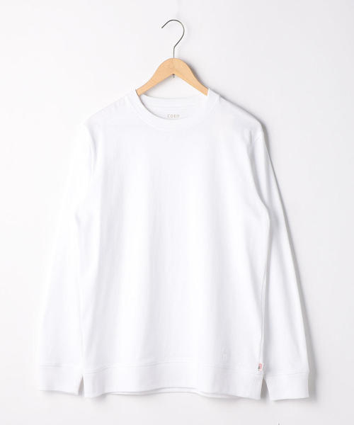 coen（コーエン）の「USAコットンクルーネックリブロンＴ（Tシャツ/カットソー・メンズ・ホワイト/ダークグリーン/パープル/ネイビー・SMALL/MEDIUM/LARGE/X-LARGE）」の11枚目の写真