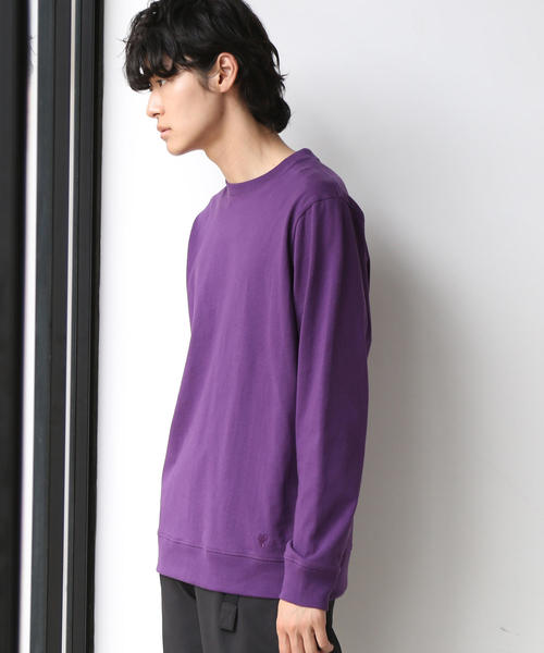 coen（コーエン）の「USAコットンクルーネックリブロンＴ（Tシャツ/カットソー・メンズ・ホワイト/ダークグリーン/パープル/ネイビー・SMALL/MEDIUM/LARGE/X-LARGE）」の14枚目の写真