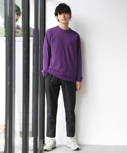 coen（コーエン）の「USAコットンクルーネックリブロンＴ（Tシャツ/カットソー・メンズ・ホワイト/ダークグリーン/パープル/ネイビー・SMALL/MEDIUM/LARGE/X-LARGE）」の16枚目の写真