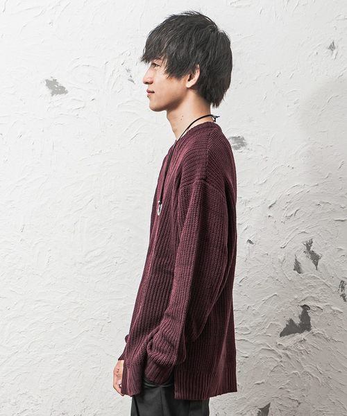 MinoriTY（マイノリティ）の「7Ｇ片畦ケーブルオーバーサイズクルーニット ビッグニット（ニット/セーター・メンズ・ホワイト/ブラック/ベージュ/ブラウン/グレー/カーキ/オレンジ/ワイン・M/L）」の14枚目の写真