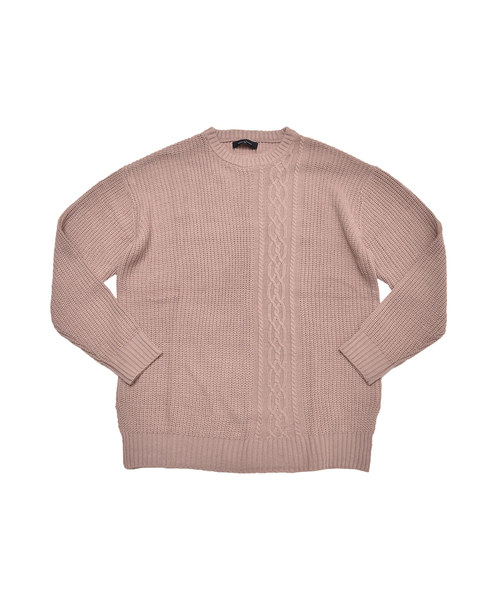 MinoriTY（マイノリティ）の「7Ｇ片畦ケーブルオーバーサイズクルーニット ビッグニット（ニット/セーター・メンズ・ホワイト/ブラック/ベージュ/ブラウン/グレー/カーキ/オレンジ/ワイン・M/L）」の12枚目の写真