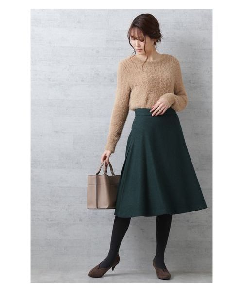 NATURAL BEAUTY BASIC（ナチュラルビューティーベーシック）の「フェザーアイレットニット（ニット/セーター・レディース・オフホワイト/ピンク/キャメル・MEDIUM）」の17枚目の写真