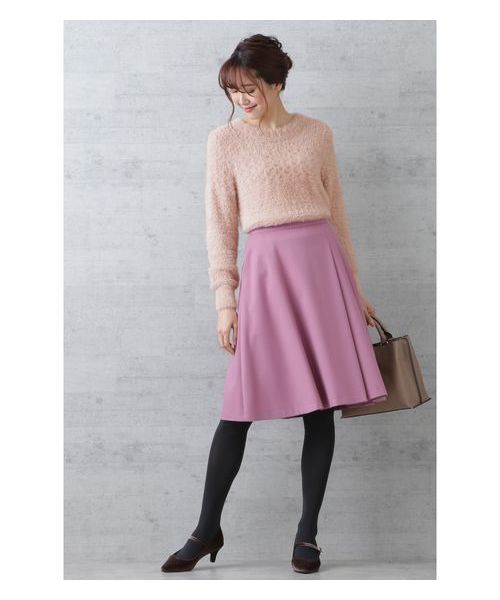 NATURAL BEAUTY BASIC（ナチュラルビューティーベーシック）の「フェザーアイレットニット（ニット/セーター・レディース・オフホワイト/ピンク/キャメル・MEDIUM）」の22枚目の写真