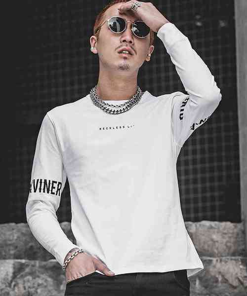 DIVINER(ディヴァイナー)の「アームプリントL/Tシャツ(Tシャツ/カットソー・メンズ・ホワイト/ブラック/パープル・L/XXL/M/XL)」の2枚目の写真