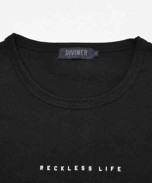 DIVINER(ディヴァイナー)の「アームプリントL/Tシャツ(Tシャツ/カットソー・メンズ・ホワイト/ブラック/パープル・L/XXL/M/XL)」の4枚目の写真