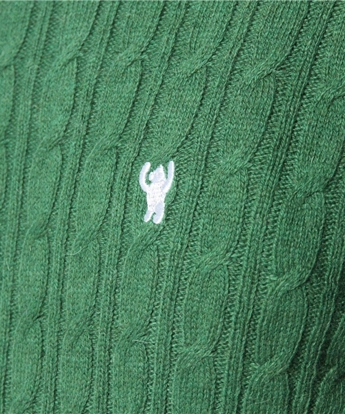 coen（コーエン）の「コットンケーブルクルーネックニット（ニット/セーター・メンズ・ネイビー/ダークグリーン/グレー/ピンク・SMALL/MEDIUM/LARGE/X-LARGE）」の9枚目の写真