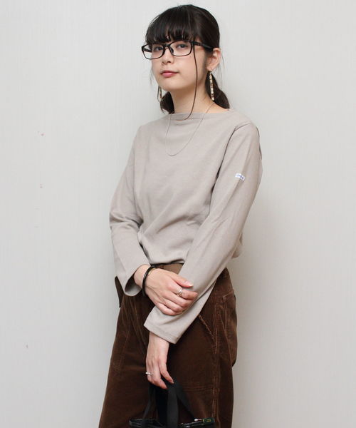 ORCIVAL(オーシバル)の「ORCIVAL / オーシバル コットンロードロングスリーブ バスクシャツ ソリッド #B211(Tシャツ/カットソー・レディース・ホワイト/ライトグレー/ブラック/ネイビー/ベージュ/チャコールグレー/ナチュラル/ブルーグレー・1/2/4/5/3/6)」の6枚目の写真