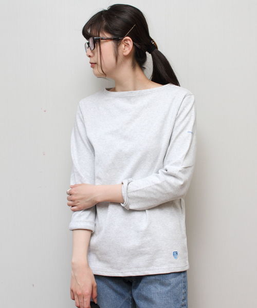 ORCIVAL(オーシバル)の「ORCIVAL / オーシバル コットンロードロングスリーブ バスクシャツ ソリッド #B211(Tシャツ/カットソー・レディース・ホワイト/ライトグレー/ブラック/ネイビー/ベージュ/チャコールグレー/ナチュラル/ブルーグレー・1/2/4/5/3/6)」の4枚目の写真