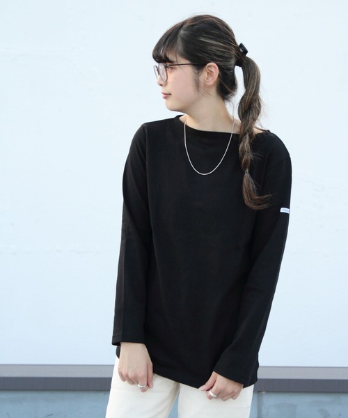 ORCIVAL(オーシバル)の「ORCIVAL / オーシバル コットンロードロングスリーブ バスクシャツ ソリッド #B211(Tシャツ/カットソー・レディース・ホワイト/ライトグレー/ブラック/ネイビー/ベージュ/チャコールグレー/ナチュラル/ブルーグレー・1/2/4/5/3/6)」の9枚目の写真