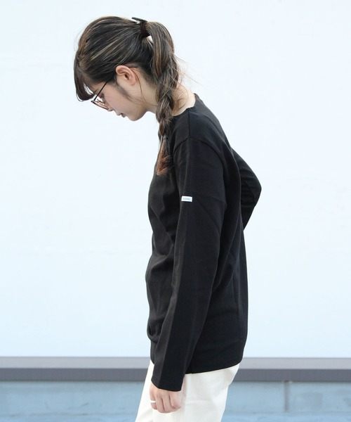 ORCIVAL(オーシバル)の「ORCIVAL / オーシバル コットンロードロングスリーブ バスクシャツ ソリッド #B211(Tシャツ/カットソー・レディース・ホワイト/ライトグレー/ブラック/ネイビー/ベージュ/チャコールグレー/ナチュラル/ブルーグレー・1/2/4/5/3/6)」の10枚目の写真