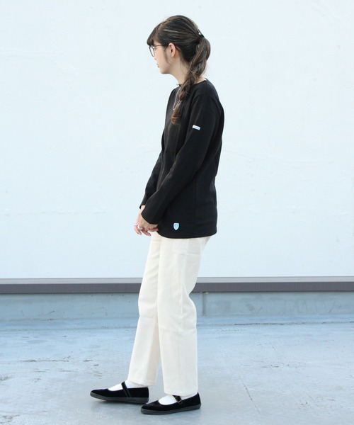 ORCIVAL(オーシバル)の「ORCIVAL / オーシバル コットンロードロングスリーブ バスクシャツ ソリッド #B211(Tシャツ/カットソー・レディース・ホワイト/ライトグレー/ブラック/ネイビー/ベージュ/チャコールグレー/ナチュラル/ブルーグレー・1/2/4/5/3/6)」の12枚目の写真