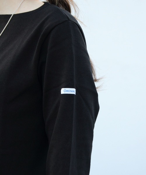 ORCIVAL(オーシバル)の「ORCIVAL / オーシバル コットンロードロングスリーブ バスクシャツ ソリッド #B211(Tシャツ/カットソー・レディース・ホワイト/ライトグレー/ブラック/ネイビー/ベージュ/チャコールグレー/ナチュラル/ブルーグレー・1/2/4/5/3/6)」の15枚目の写真