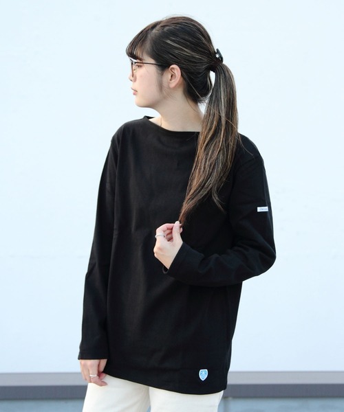 ORCIVAL(オーシバル)の「ORCIVAL / オーシバル コットンロードロングスリーブ バスクシャツ ソリッド #B211(Tシャツ/カットソー・レディース・ホワイト/ライトグレー/ブラック/ネイビー/ベージュ/チャコールグレー/ナチュラル/ブルーグレー・1/2/4/5/3/6)」の16枚目の写真