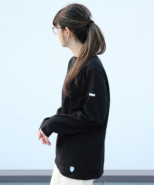 ORCIVAL(オーシバル)の「ORCIVAL / オーシバル コットンロードロングスリーブ バスクシャツ ソリッド #B211(Tシャツ/カットソー・レディース・ホワイト/ライトグレー/ブラック/ネイビー/ベージュ/チャコールグレー/ナチュラル/ブルーグレー・1/2/4/5/3/6)」の17枚目の写真
