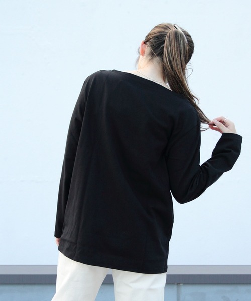 ORCIVAL(オーシバル)の「ORCIVAL / オーシバル コットンロードロングスリーブ バスクシャツ ソリッド #B211(Tシャツ/カットソー・レディース・ホワイト/ライトグレー/ブラック/ネイビー/ベージュ/チャコールグレー/ナチュラル/ブルーグレー・1/2/4/5/3/6)」の18枚目の写真