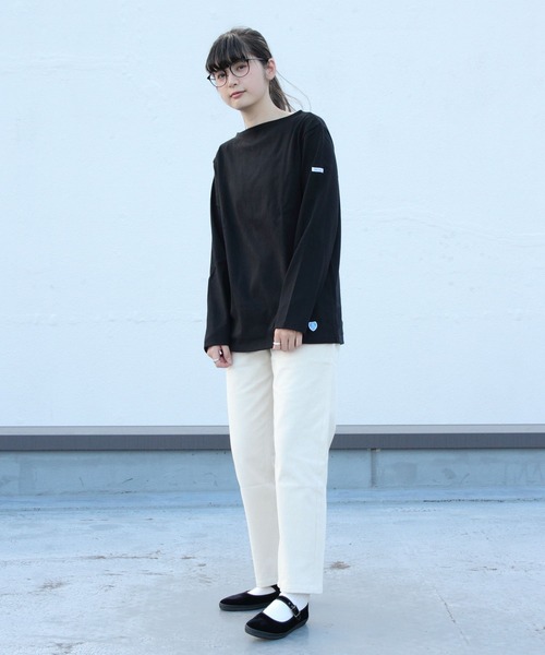 ORCIVAL(オーシバル)の「ORCIVAL / オーシバル コットンロードロングスリーブ バスクシャツ ソリッド #B211(Tシャツ/カットソー・レディース・ホワイト/ライトグレー/ブラック/ネイビー/ベージュ/チャコールグレー/ナチュラル/ブルーグレー・1/2/4/5/3/6)」の19枚目の写真