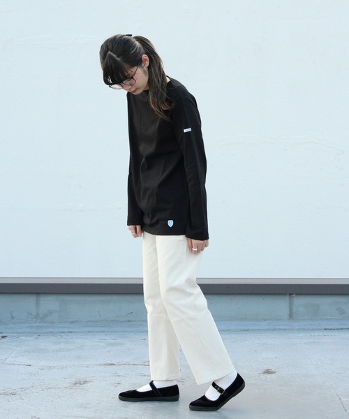 ORCIVAL(オーシバル)の「ORCIVAL / オーシバル コットンロードロングスリーブ バスクシャツ ソリッド #B211(Tシャツ/カットソー・レディース・ホワイト/ライトグレー/ブラック/ネイビー/ベージュ/チャコールグレー/ナチュラル/ブルーグレー・1/2/4/5/3/6)」の20枚目の写真