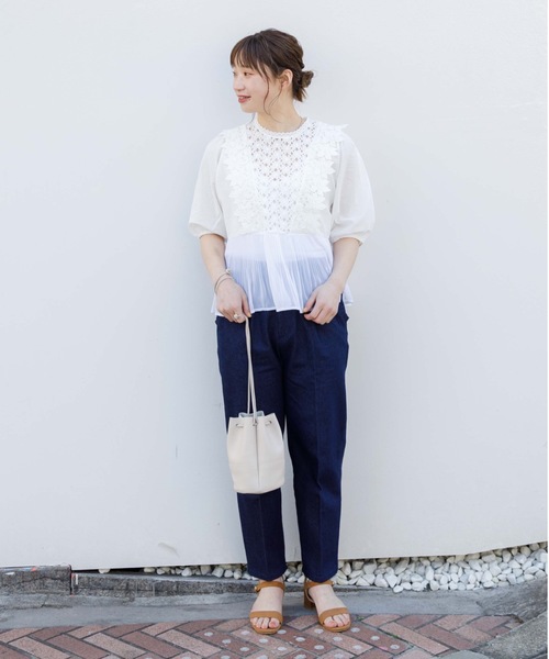 flower（フラワー）の「デイリーフリルパンツ（その他パンツ・レディース・ホワイト/ブラック/ブルー/ネイビー・FREE）」の4枚目の写真