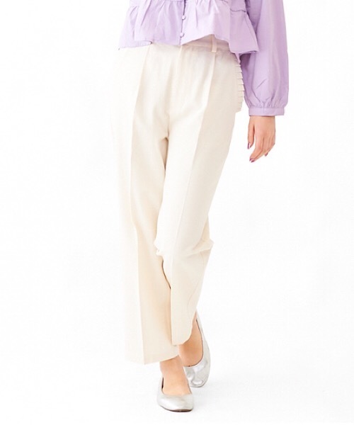 flower（フラワー）の「デイリーフリルパンツ（その他パンツ・レディース・ホワイト/ブラック/ブルー/ネイビー・FREE）」の2枚目の写真