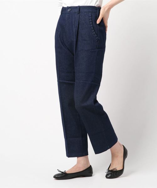 flower（フラワー）の「デイリーフリルパンツ（その他パンツ・レディース・ホワイト/ブラック/ブルー/ネイビー・FREE）」の6枚目の写真