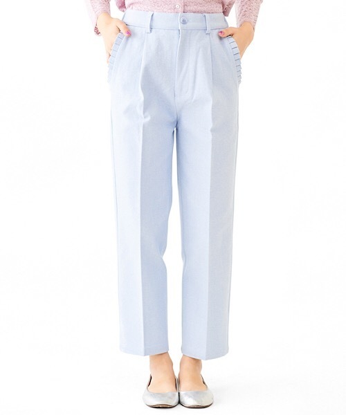 flower（フラワー）の「デイリーフリルパンツ（その他パンツ・レディース・ホワイト/ブラック/ブルー/ネイビー・FREE）」の5枚目の写真