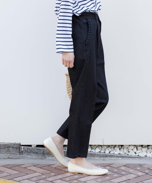 flower（フラワー）の「デイリーフリルパンツ（その他パンツ・レディース・ホワイト/ブラック/ブルー/ネイビー・FREE）」の21枚目の写真