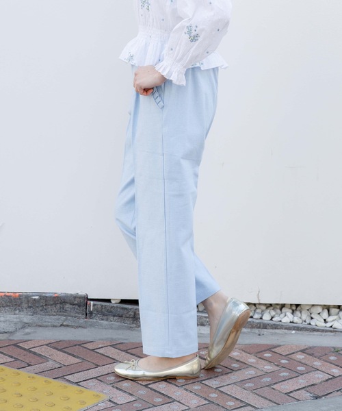 flower（フラワー）の「デイリーフリルパンツ（その他パンツ・レディース・ホワイト/ブラック/ブルー/ネイビー・FREE）」の10枚目の写真